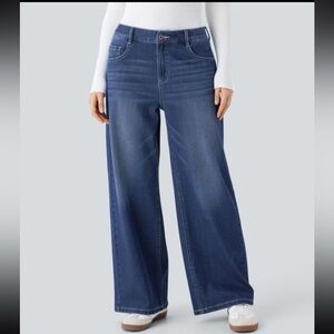 HALARA Women's Flare Jeans - Deep Blue